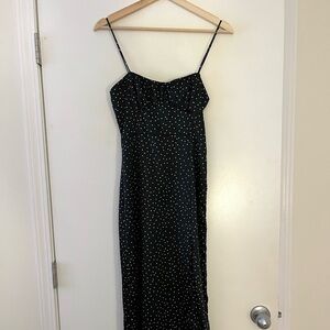 Zara black strappy polka dot dress